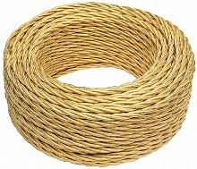 Ретро провод витой Bironi 2х1,5мм золото глянец (50м) картинка 